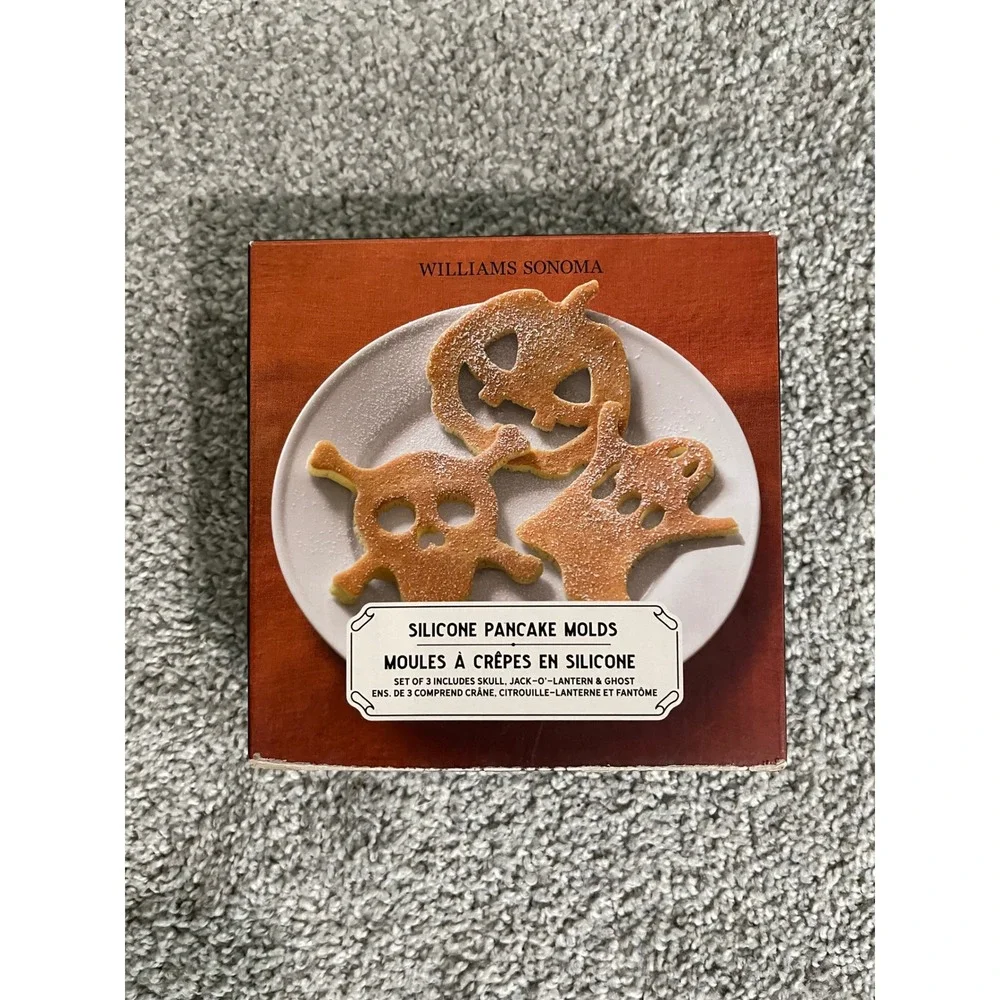 Williams Sonoma Halloween Silicone Pancake Molds Set of 3 Skull Ghost Pumpkin